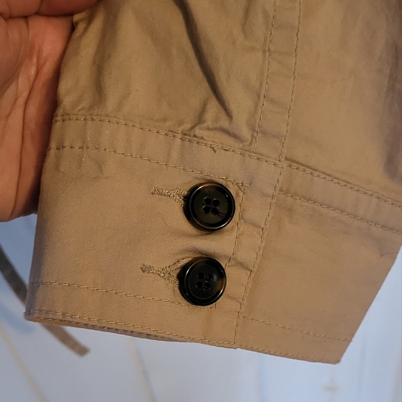 Lane Bryant Tan Button-front Cinch Waist Trench Utility Jacket - Picture 4 of 8